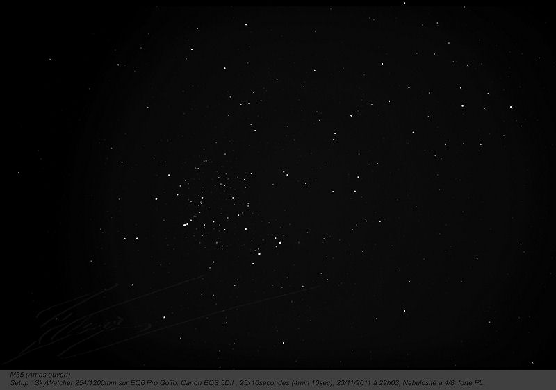 astronomie ciel nuit astro photo télescope étoiles m35 messier 35 amas ouvert
