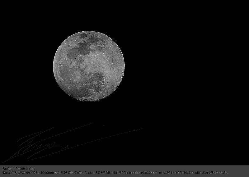 astronomie Lune pleine ciel nuit astro photo télescope