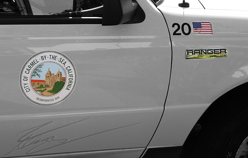 reportage 2013 usa USA Amérique america murika US californie carmel monterey 17 miles drive road route car véhicule voiture rangers écusson city of carmel-by-the-sea