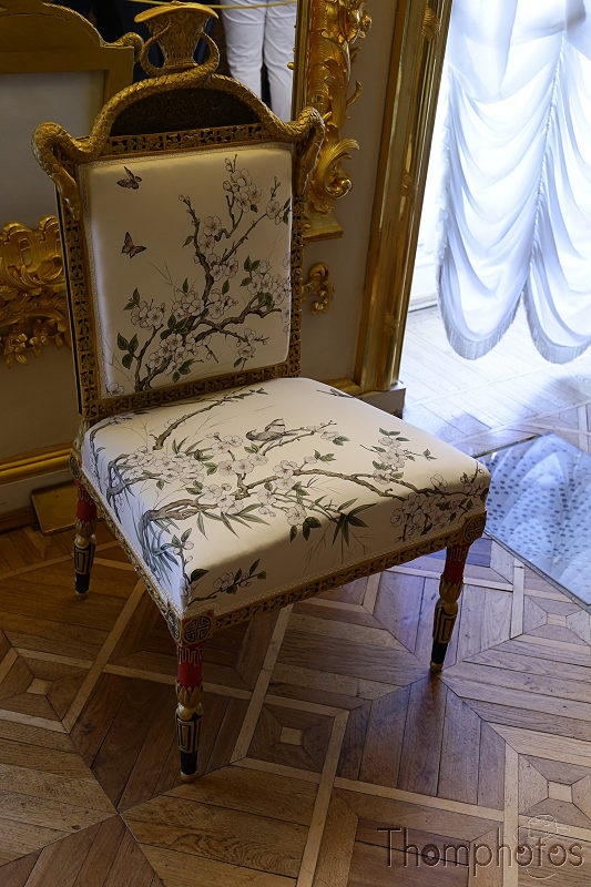 reportage photo 2018 russie saint petersbourg petrograd Tsárskoye Seló palais palace intérieur dorure chaise