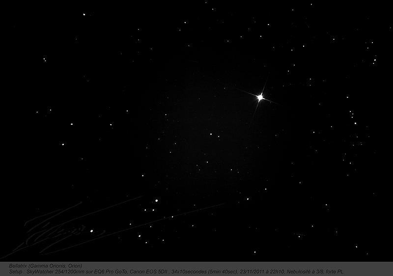 astronomie ciel nuit astro photo télescope étoiles croix brille bellatrix constellation orion rouge