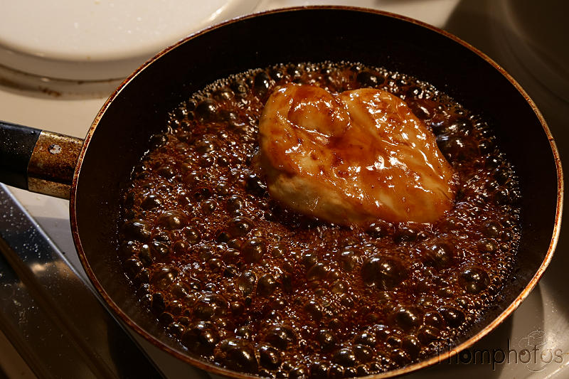 cuisine cooking plat nourriture bouffe repas meal fait maison hand made poulet chicken sauce sirop d'érable mapple sirup