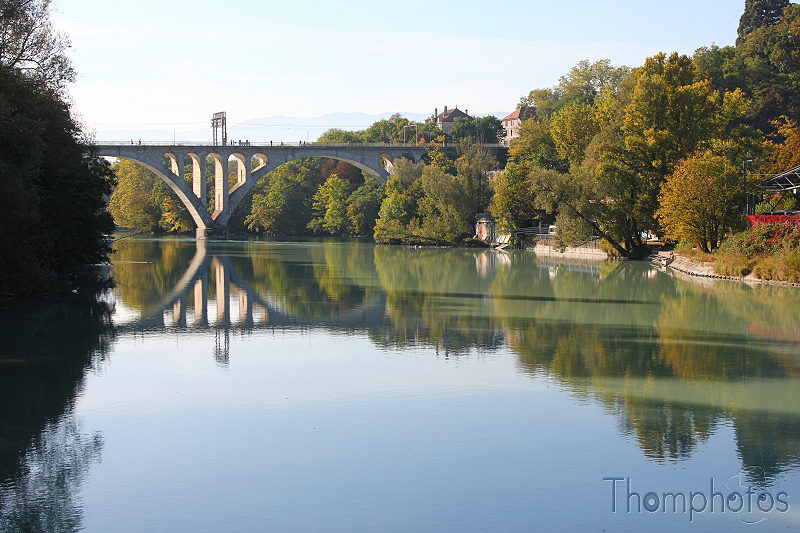 paysage landscape genève geneva lac léman landscape rhône rivière fleuve river pont bridge automne autumn