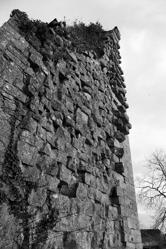 architecture reportage yssandon village médiéval mur vestige ruine noir et blanc nb plateau