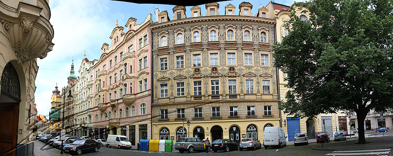 reportage 2014 république tchèque tchéquie czech prague praha cz ville architecture Haštalská rue street place maison peinte painted house pano panorama panoramique