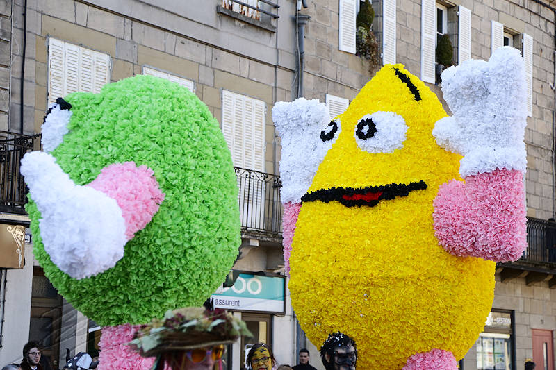 reportage 2015 france corrèze malemort sur corrèze brive la gaillarde carnaval mardi gras fête char citron lemon lime m&m's chocolat bonbon confiserie